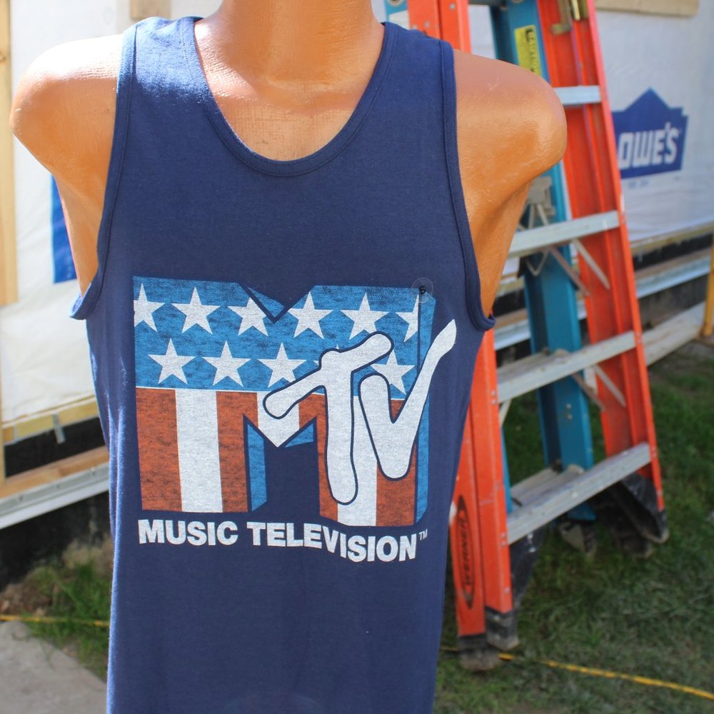 MTV Music Television - Blue Americana Men's Tank Top - Size Small